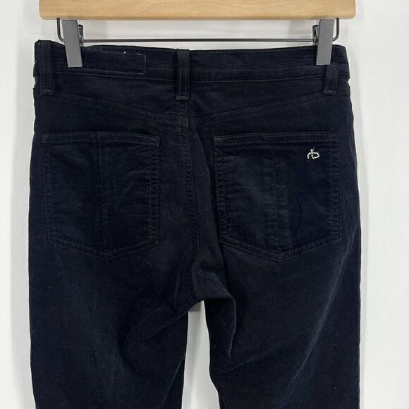 Rag & Bone Jeans Size 26 Womens Black 10 Inch Capri Velvet Zip Ankle Skinny - Picture 4 of 11